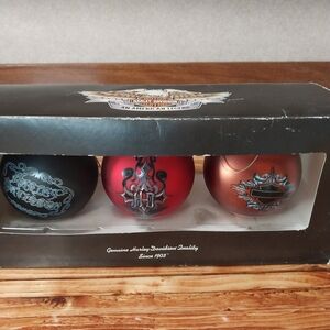 Harley-Davidson Holiday Ornament Set - Black, Red, Copper